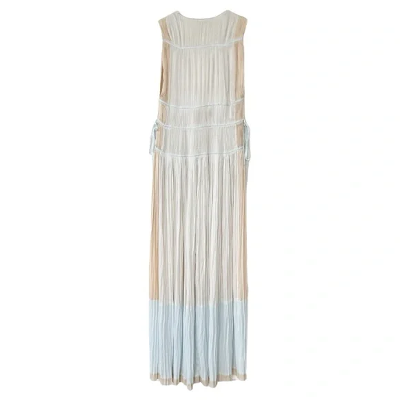 NWT Ulla Johnson Valeria Opal Plisse Satin Pleated Dress Gown Size 10 - Picture 8 of 13